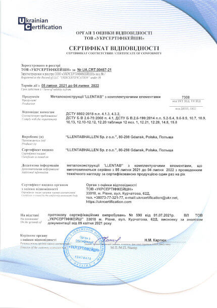 Сертифікат відповідності – Україна